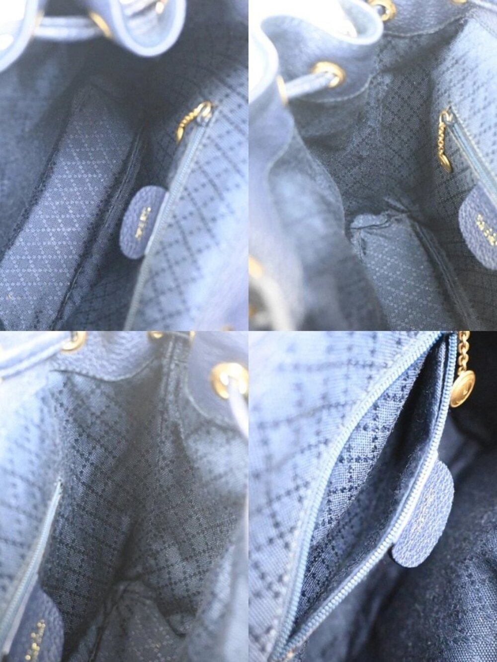 GUCCI Bamboo Logo 2way Back Pack Bag Suede Leather Navy Blue GHW Italy 38MA494 - Picture 14 of 16